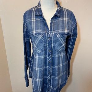 Cloth and Stone blue plaid shirt